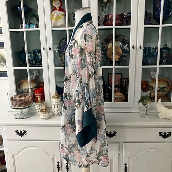 Xhilaration Coverup Kimono Tropical Print Sz M/L - Picture 6 of 11